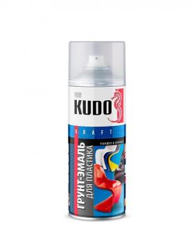  Грунт эмаль для пластика KUDO аэрозоль (520мл) черная